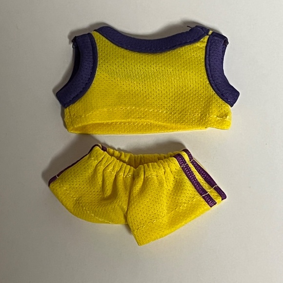 La Lakers 77 Jersey Shorts 2 Piece Outfit For Labubu Purple Yellow Soccer - Picture 2 of 3